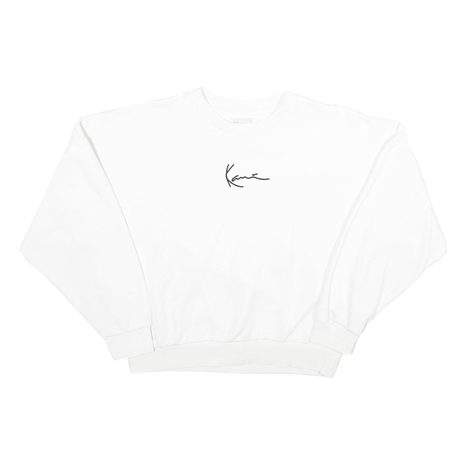 KARL KANI Womens White Signature Logo Crew Neck Sweatshirt M Casual Streetwear
