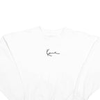 KARL KANI Womens White Signature Logo Crew Neck Sweatshirt M Casual Streetwear