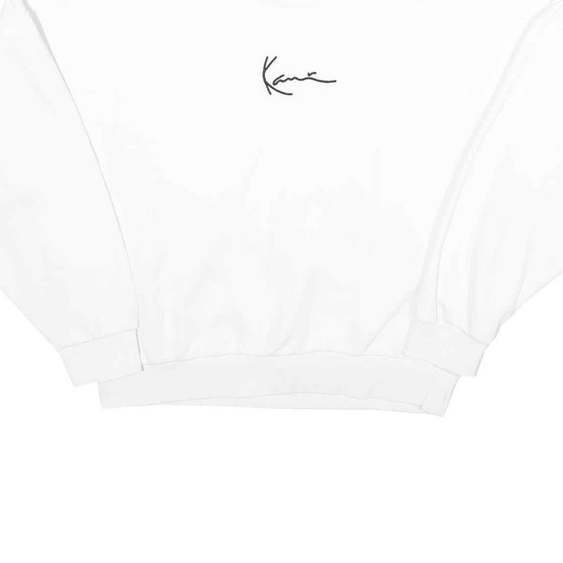KARL KANI Womens White Signature Logo Crew Neck Sweatshirt M Casual Streetwear