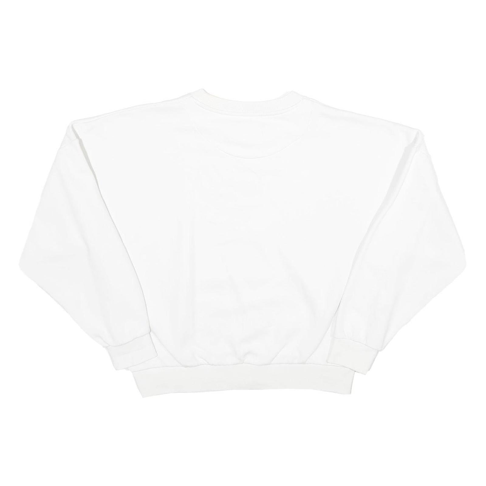 KARL KANI Womens White Signature Logo Crew Neck Sweatshirt M Casual Streetwear