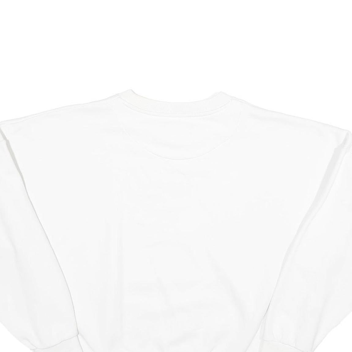 KARL KANI Womens White Signature Logo Crew Neck Sweatshirt M Casual Streetwear