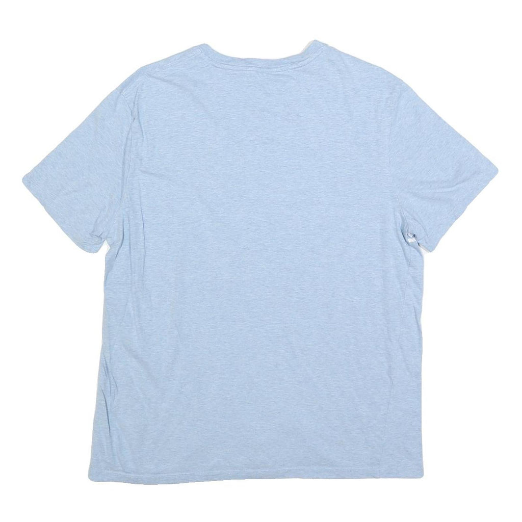 TOMMY HILFIGER Mens Light Blue & White Striped T-Shirt L Short Sleeve Crew Neck