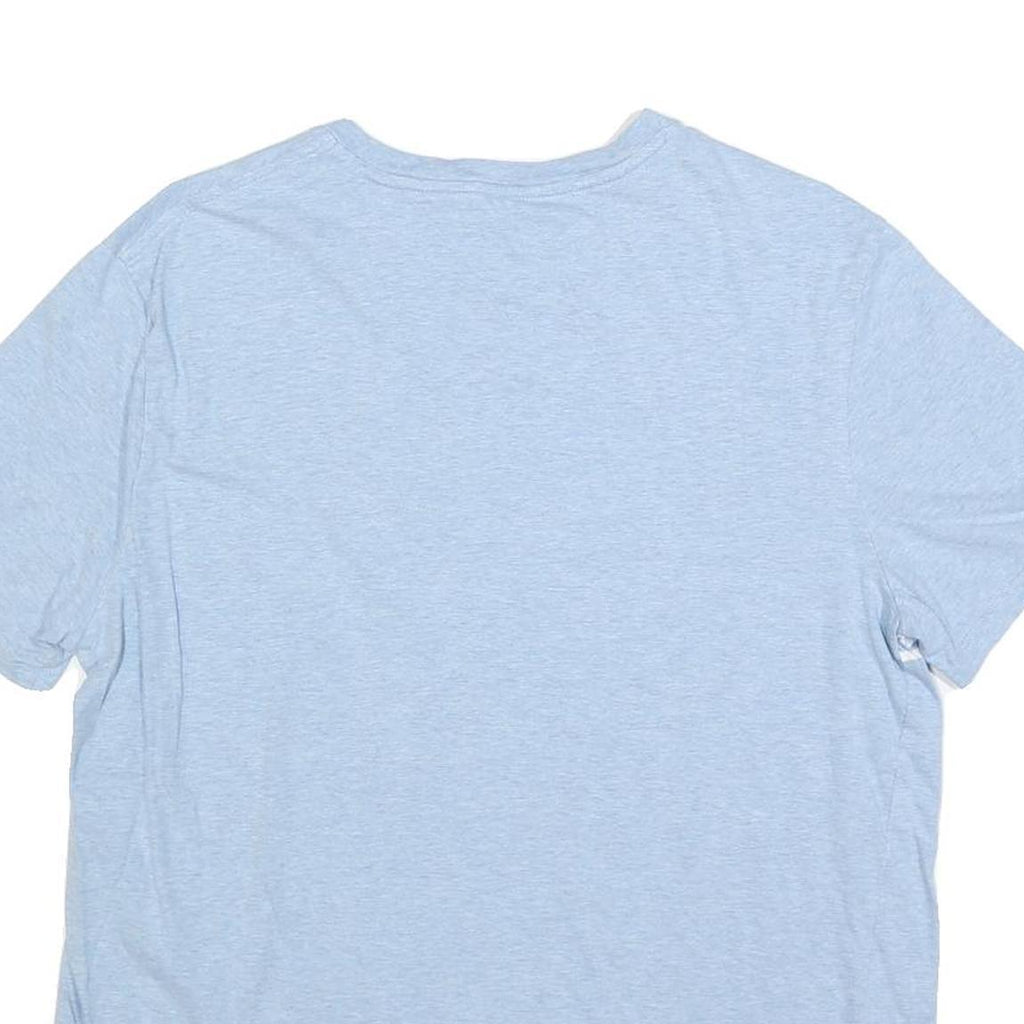 TOMMY HILFIGER Mens Light Blue & White Striped T-Shirt L Short Sleeve Crew Neck