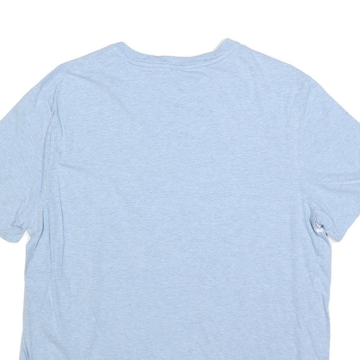 TOMMY HILFIGER Mens Light Blue & White Striped T-Shirt L Short Sleeve Crew Neck