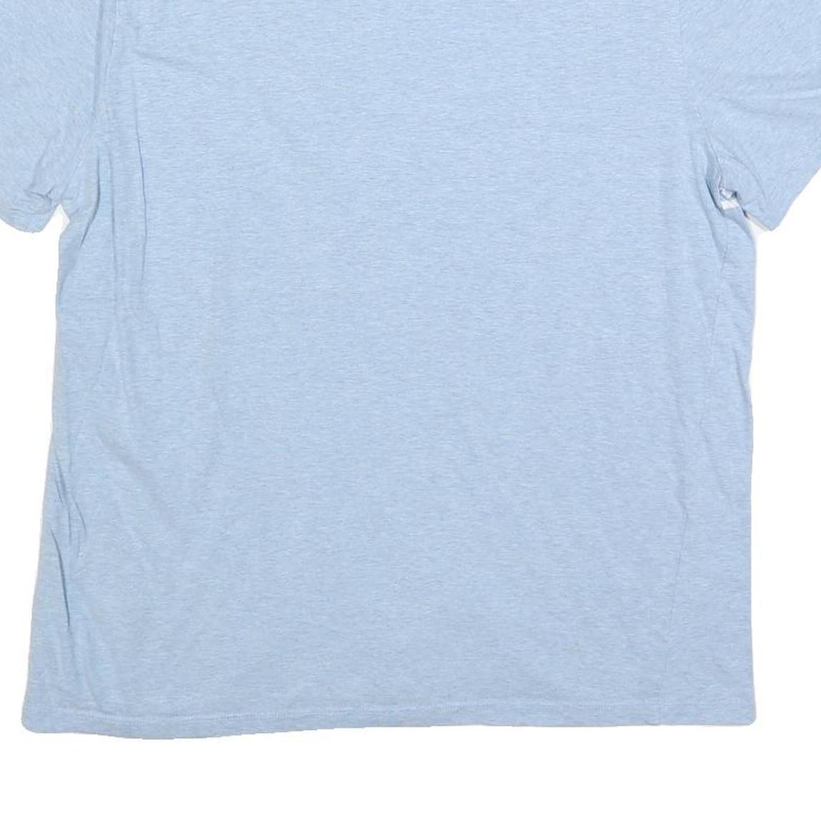 TOMMY HILFIGER Mens Light Blue & White Striped T-Shirt L Short Sleeve Crew Neck