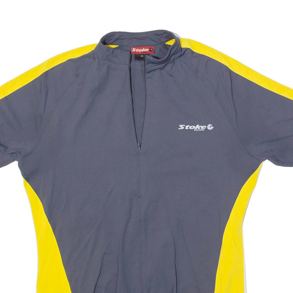 STOKE Cycling Mens Jersey Grey 1/2 Zip M