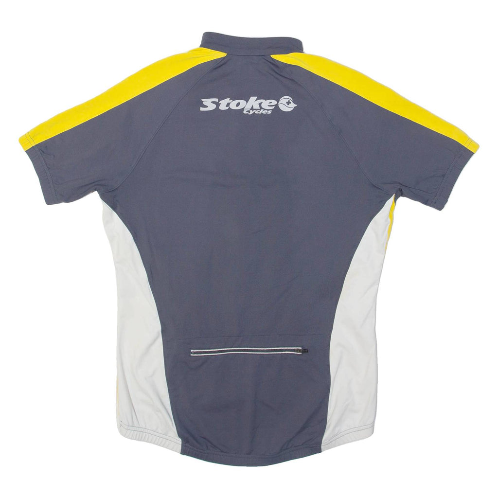 STOKE Cycling Mens Jersey Grey 1/2 Zip M