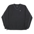 STARTER Mens Black V-Neck L Sweatshirt Pullover Lightweight Polyester Sportswear