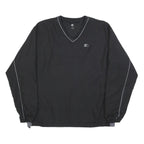 STARTER Mens Black V-Neck L Sweatshirt Pullover Lightweight Polyester Sportswear