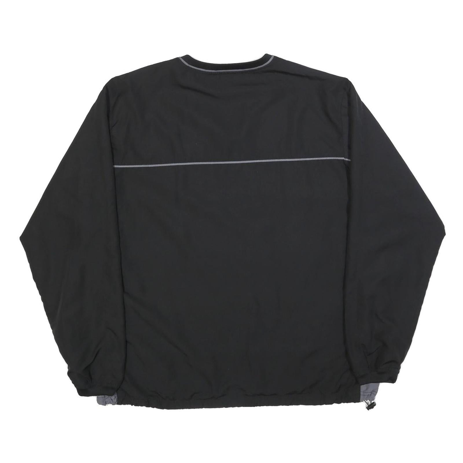 STARTER Mens Black V-Neck L Sweatshirt Pullover Lightweight Polyester Sportswear