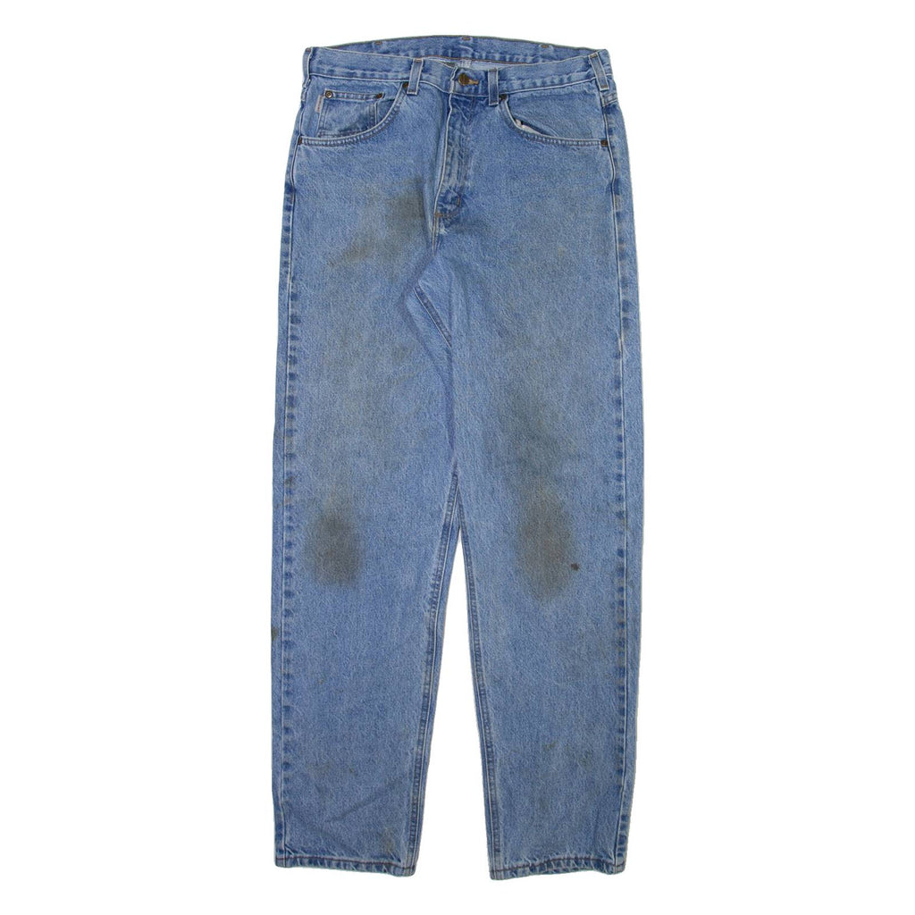 CARHARTT Mens Jeans Blue Relaxed Straight W34 L34