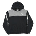 PUMA Mens Black & Grey Logo Print Hooded Pullover Hoodie XL Casual Sportswear