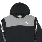 PUMA Mens Black & Grey Logo Print Hooded Pullover Hoodie XL Casual Sportswear