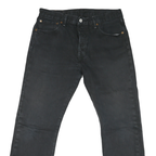 LEVI'S 501 Mens Jeans Black Regular Straight Denim Medium W32 L27 Classic Button