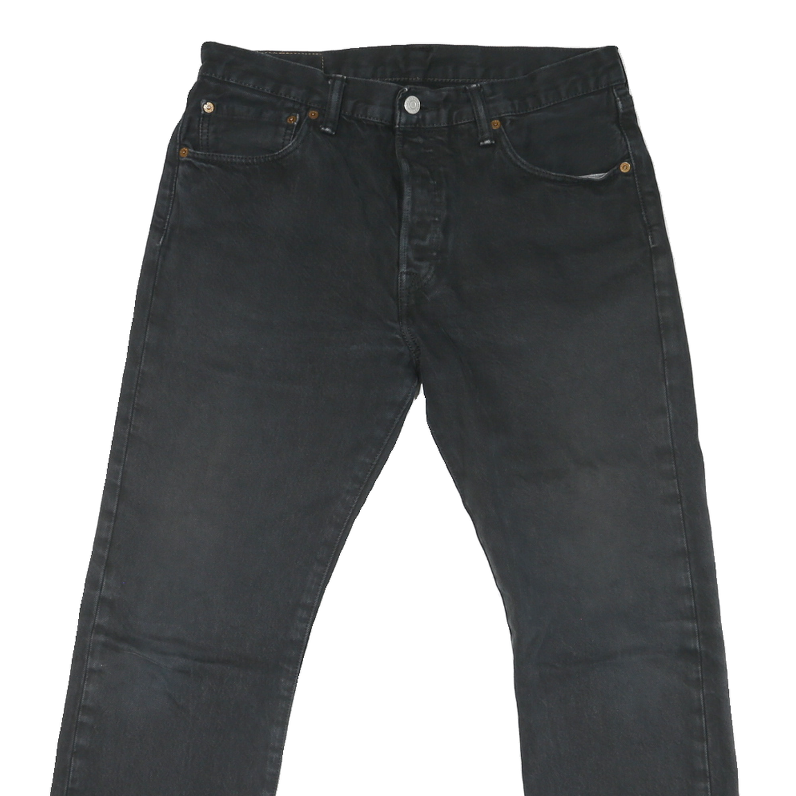 LEVI'S 501 Mens Jeans Black Regular Straight Denim Medium W32 L27 Classic Button