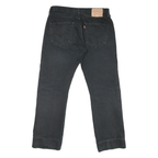 LEVI'S 501 Mens Jeans Black Regular Straight Denim Medium W32 L27 Classic Button