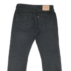 LEVI'S 501 Mens Jeans Black Regular Straight Denim Medium W32 L27 Classic Button