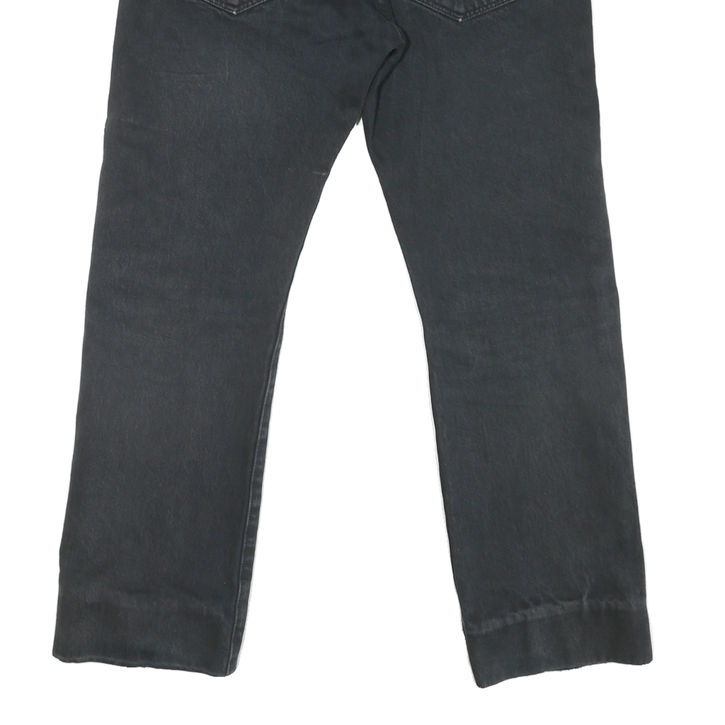 LEVI'S 501 Mens Jeans Black Regular Straight Denim Medium W32 L27 Classic Button