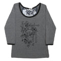 FRACOMINA JEANS Womens Grey Printed Top 3/4 Sleeve Round Neck XS Cotton Blend