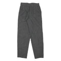 Womens Regular Grey Wool Blend Trousers W24 L28 Zip Closure Classic Fit