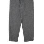Womens Regular Grey Wool Blend Trousers W24 L28 Zip Closure Classic Fit