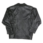 LEDERMODERN FABRIKATION J. TAKA Womens Black Button Faux Leather Jacket L Soft