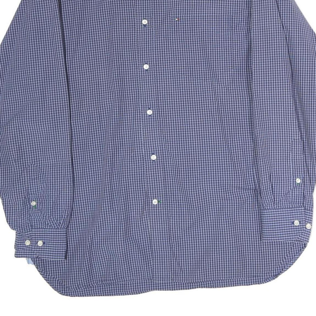 TOMMY HILFIGER Mens Blue Check Shirt M Button Down Casual Cotton