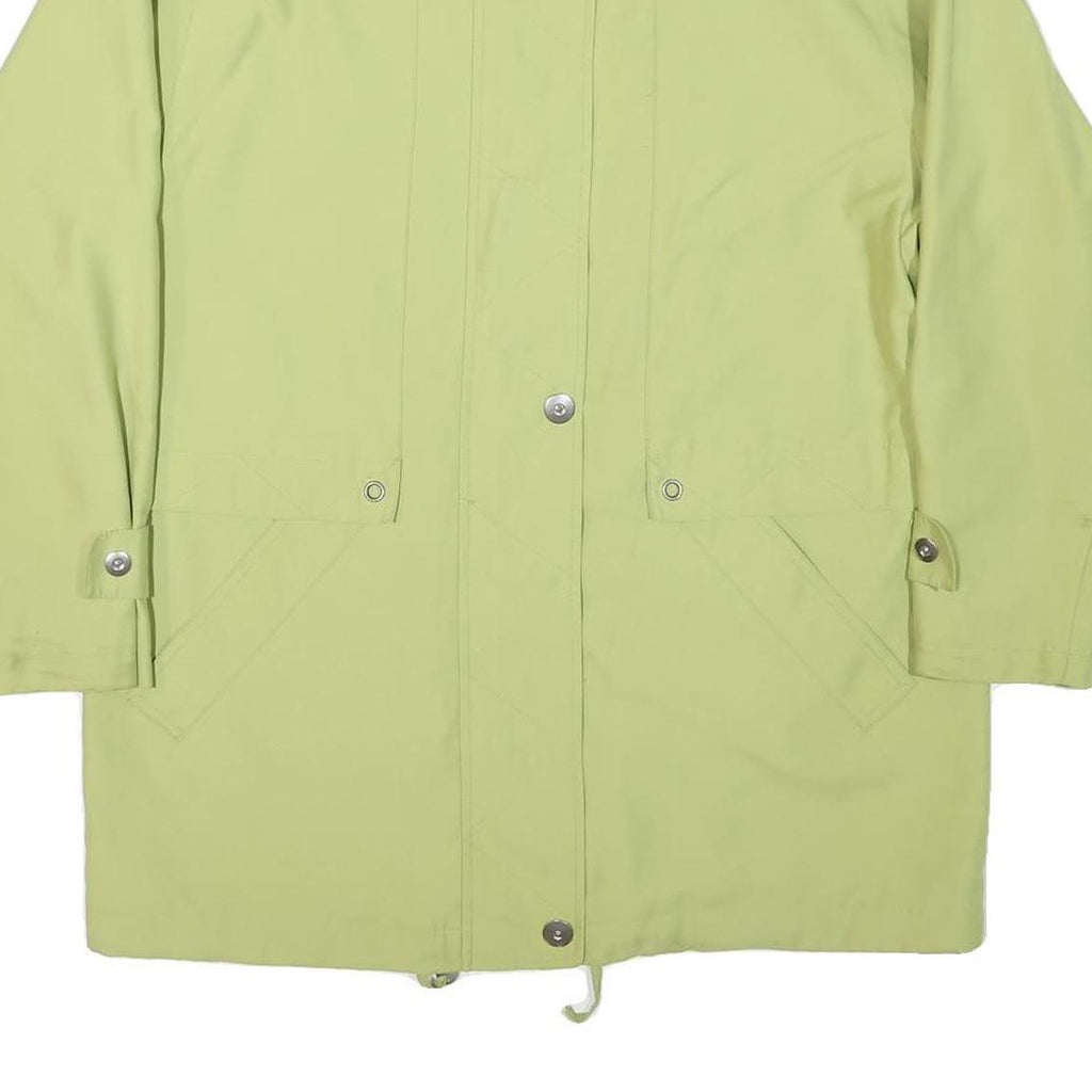 Womens Green Button Jacket L Polyester Blend Plain Lightweight Casual