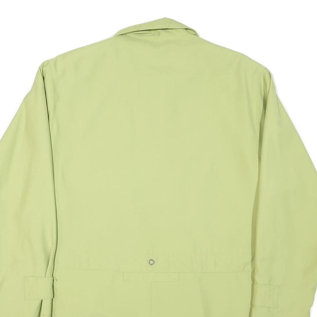 Womens Green Button Jacket L Polyester Blend Plain Lightweight Casual