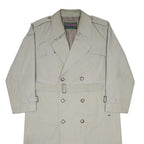 WESTBURY Mens Beige Woven Classic Coat XL Button Closure Long Sleeve Belted