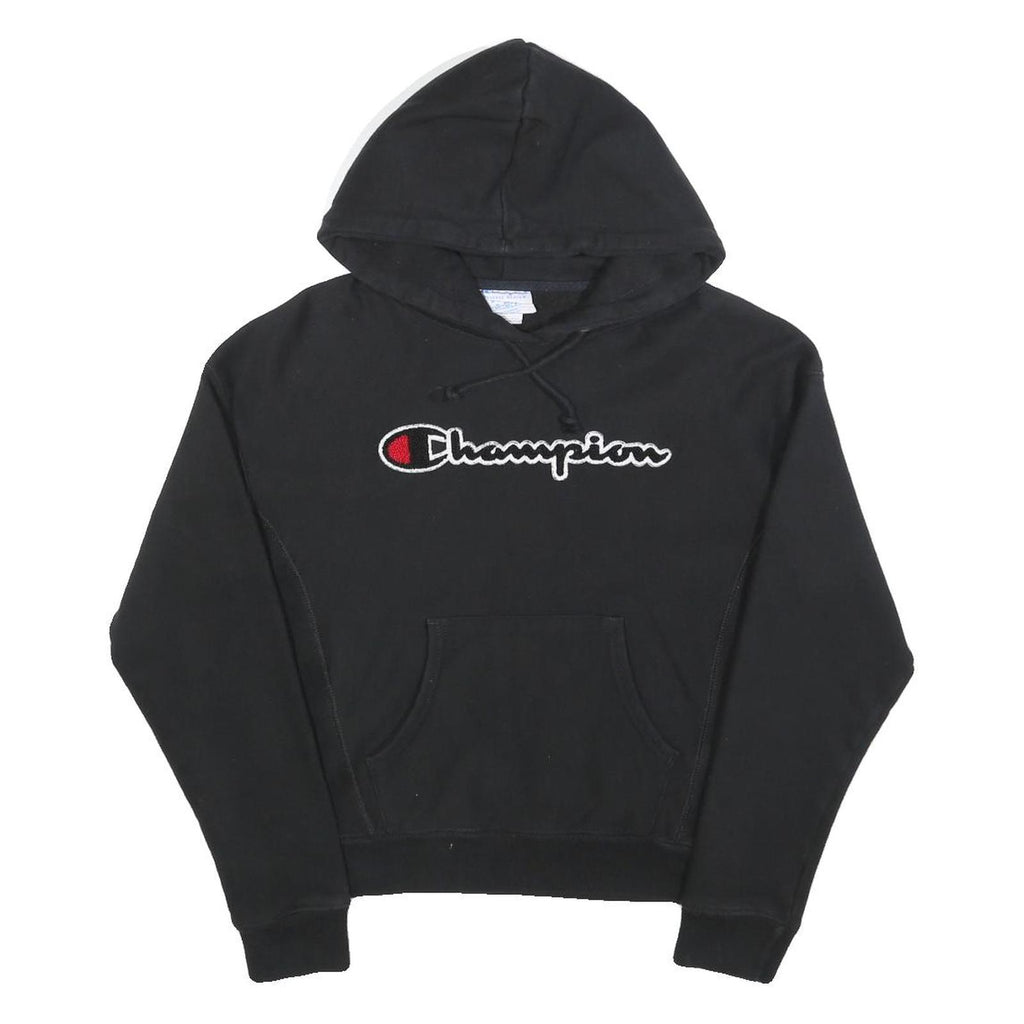 CHAMPION REVERSE WEAVE Womens Black Hoodie XS Cotton Blend Casual Pullover