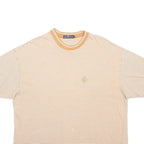 CALVIN KLEIN JEANS Mens Beige & Cream Striped Modern T-Shirt XL Short Sleeve