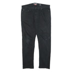 LEVI'S Mens Black Cotton Blend Slim Zip Trousers W36 L32 Denim Skinny Fit