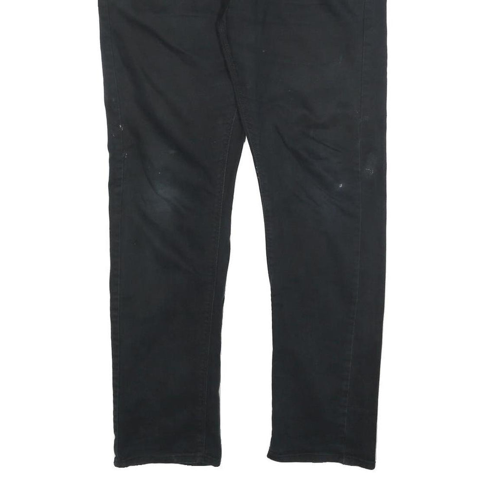 LEVI'S Mens Black Cotton Blend Slim Zip Trousers W36 L32 Denim Skinny Fit