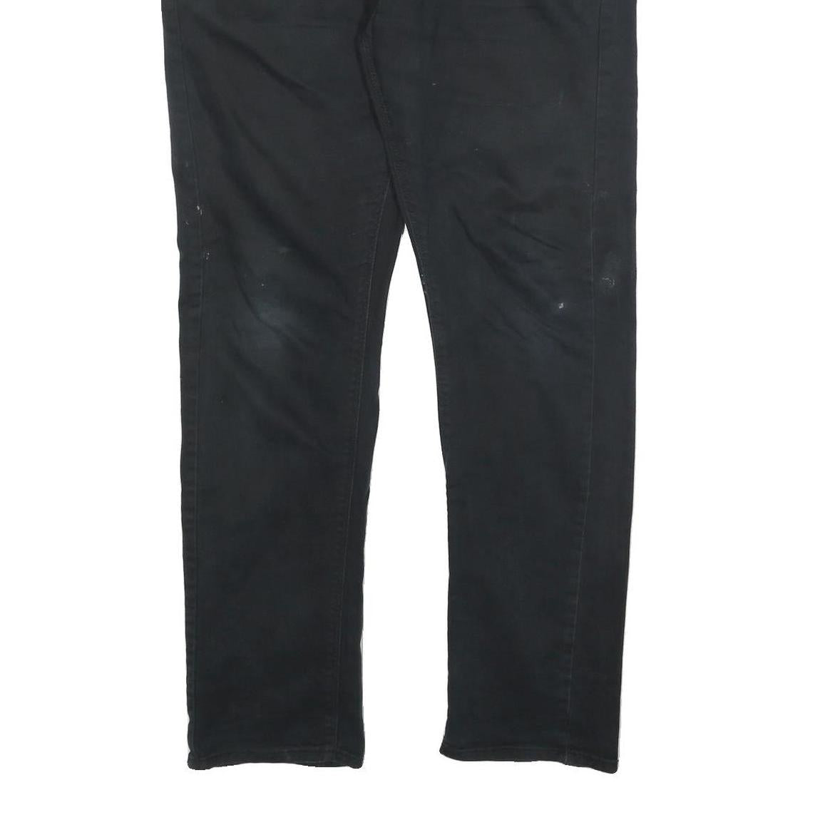 LEVI'S Mens Black Cotton Blend Slim Zip Trousers W36 L32 Denim Skinny Fit