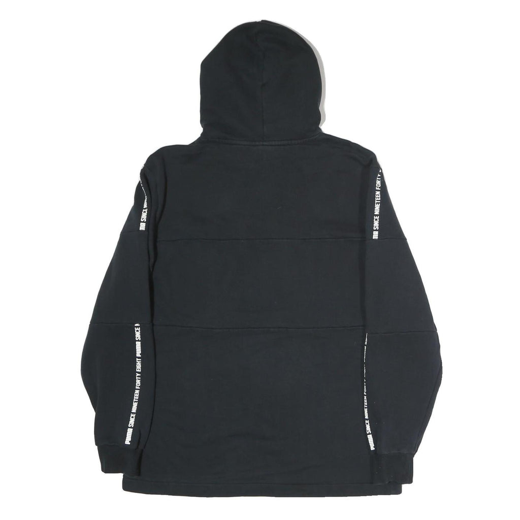 PUMA Mens Black Cotton Hoodie M Printed Logo Casual Streetwear Sweatshirt