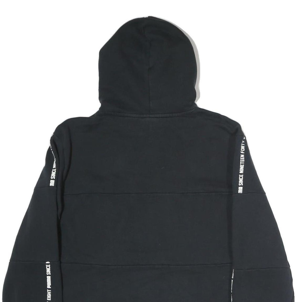 PUMA Mens Black Cotton Hoodie M Printed Logo Casual Streetwear Sweatshirt