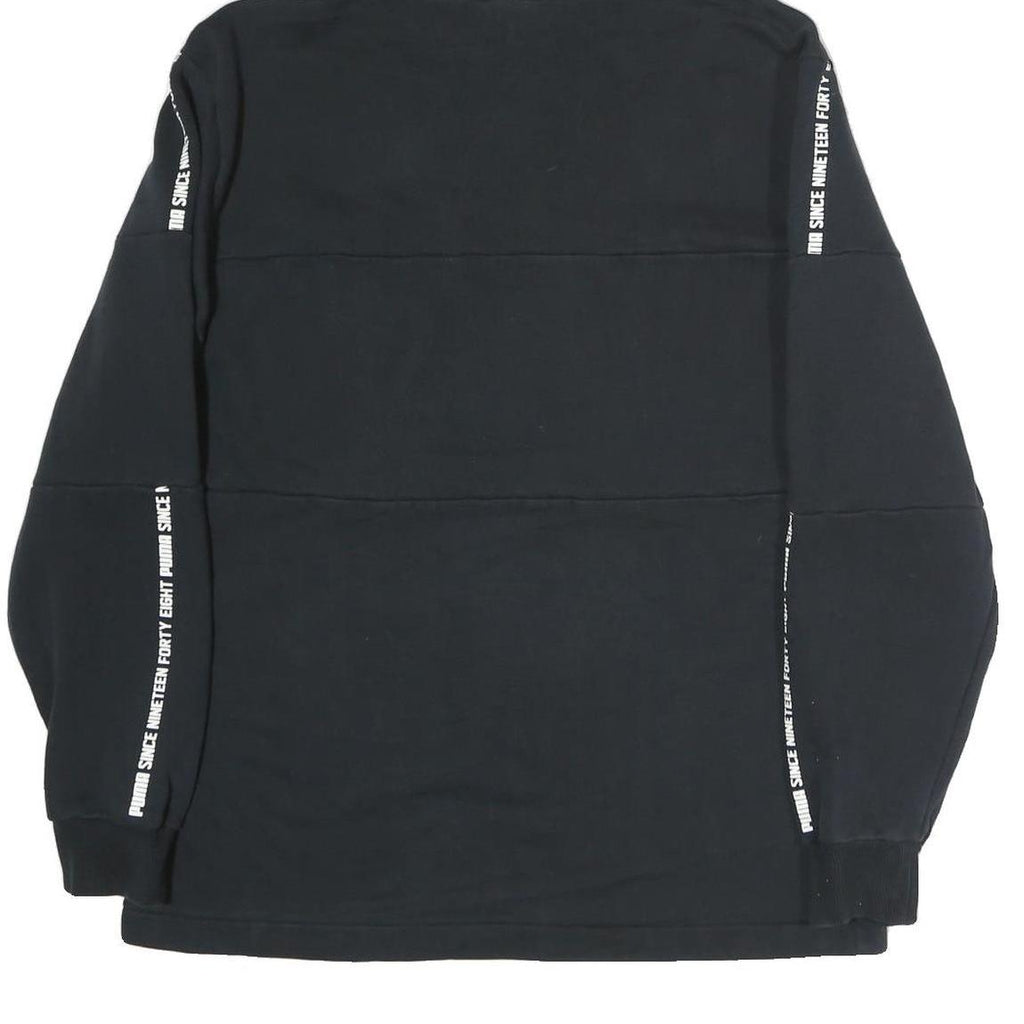 PUMA Mens Black Cotton Hoodie M Printed Logo Casual Streetwear Sweatshirt