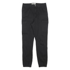 TALLY WEIJL Womens Cotton Blend Black Slim Cargo Trousers W30 L28 Stylish Casual