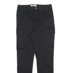 TALLY WEIJL Womens Cotton Blend Black Slim Cargo Trousers W30 L28 Stylish Casual