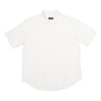 KAPPA Mens White & Beige Striped Shirt XL Casual Cotton Button Down