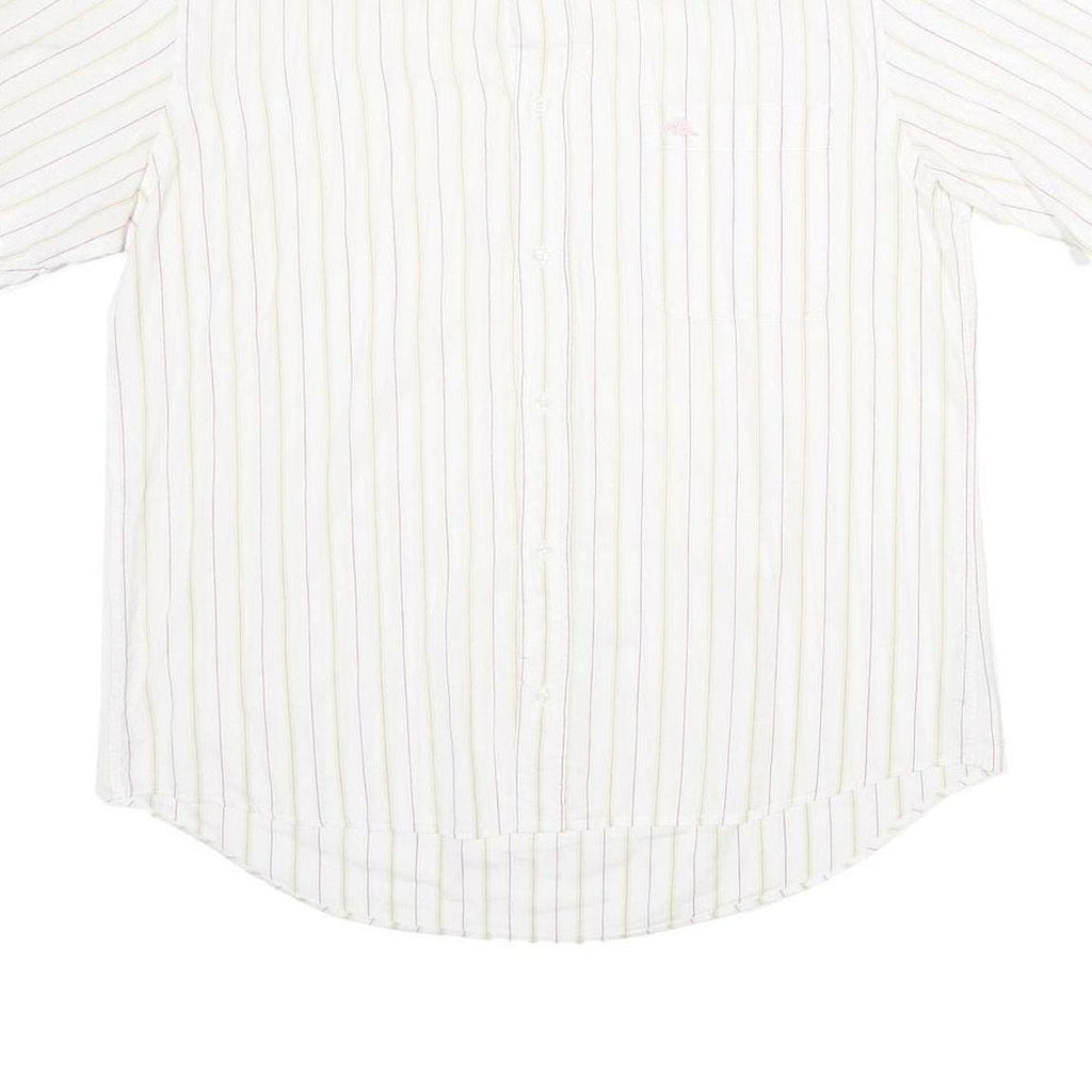 KAPPA Mens White & Beige Striped Shirt XL Casual Cotton Button Down