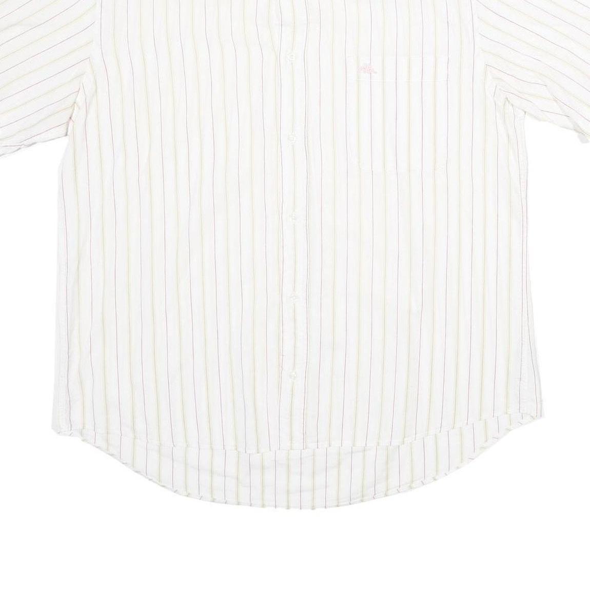 KAPPA Mens White & Beige Striped Shirt XL Casual Cotton Button Down