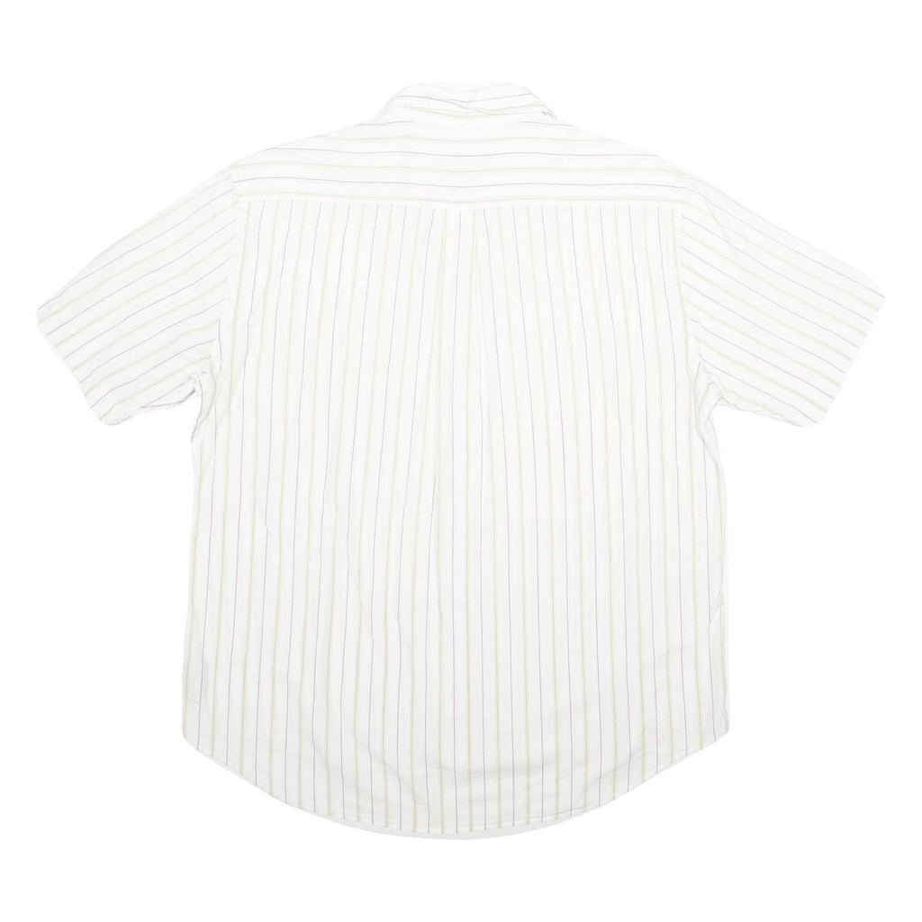 KAPPA Mens White & Beige Striped Shirt XL Casual Cotton Button Down