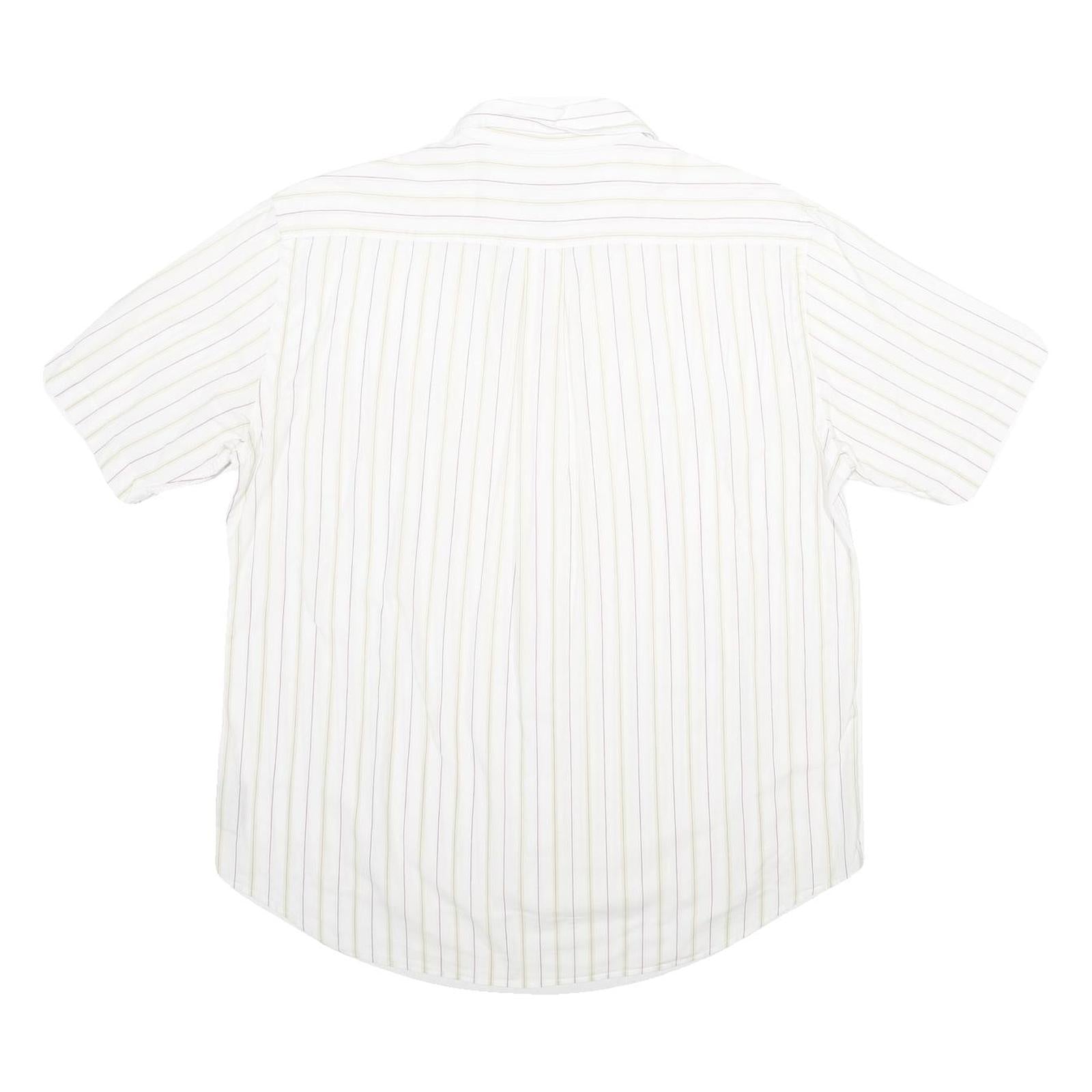 KAPPA Mens White & Beige Striped Shirt XL Casual Cotton Button Down