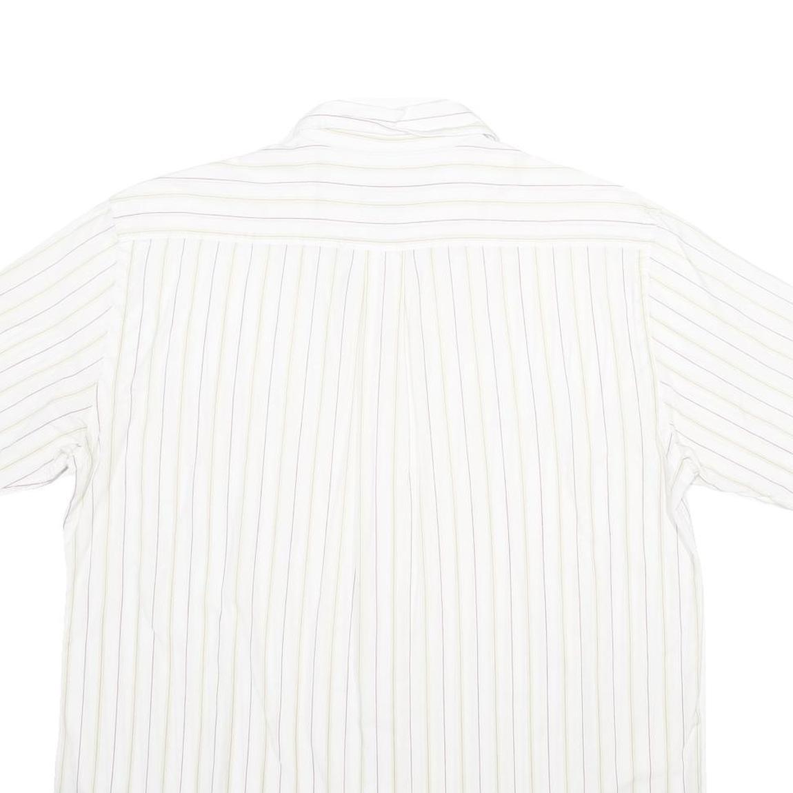 KAPPA Mens White & Beige Striped Shirt XL Casual Cotton Button Down
