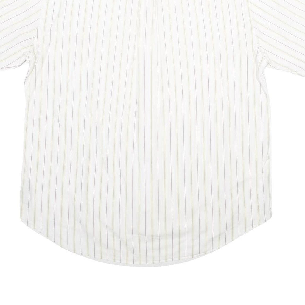 KAPPA Mens White & Beige Striped Shirt XL Casual Cotton Button Down