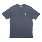 CARHARTT Mens Blue & Yellow Pocket T-Shirt L Short Sleeve Crew Neck Cotton