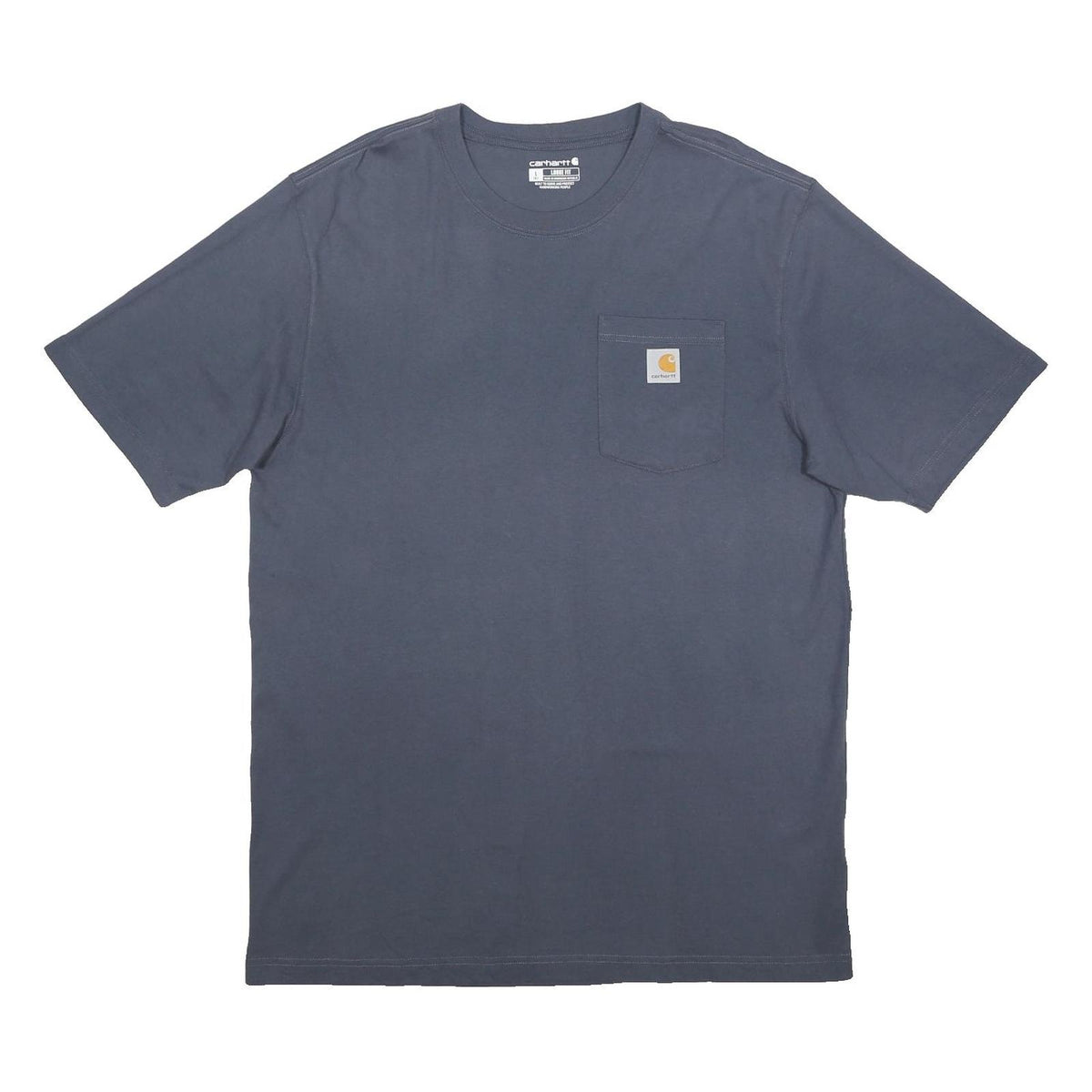 CARHARTT Mens Blue & Yellow Pocket T-Shirt L Short Sleeve Crew Neck Cotton