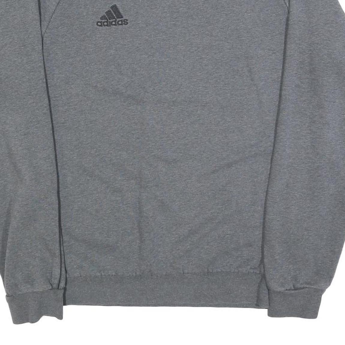 ADIDAS Mens Grey Crew Neck M Cotton Blend Sweatshirt Sports Training Pullover
